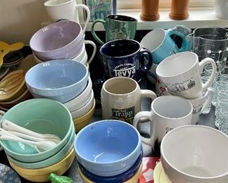 Assorted Colorful Bowls & Mugs