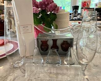 Assorted Clear Glass Vases