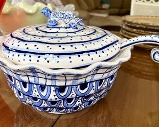 Turtle Tureen with Shell Back Ladle