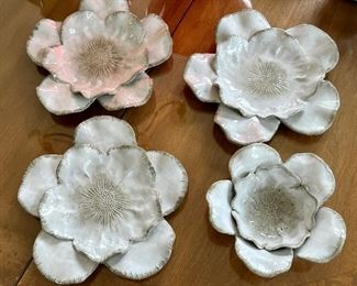 Flower Art Pottery Plates