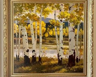 Stunning Oil on Canvas, Birch Trees