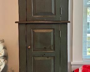Primitive Style Hunter Green Cupboard