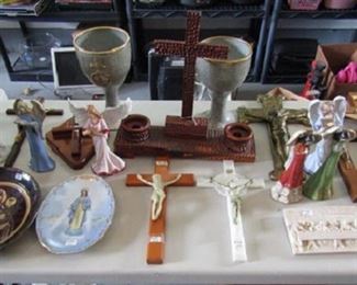 Table full of religious items