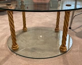 1960’s double glass coffee table.
