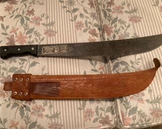 Machete from Peru with handmade case.