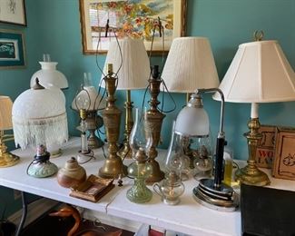 Table Lamps - Oil & Electric