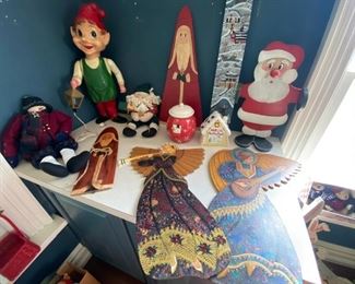 Holiday items including Angels and Santa