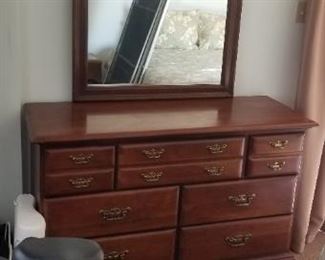Solid cherry dresser with mirror made by Kenlea Crafts Inc. furniture of Kenbridge, VA