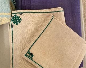 Dansk placemats, and a set of embroidered placemats/napkin set