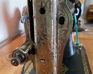 deatil of antique vintage sewing machine 