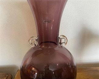 Blenko Glass purple vase 