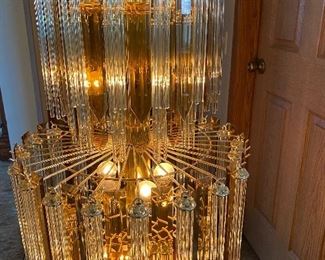 Unique chandelier turned table lamp/crystal Retro vintage mod! 