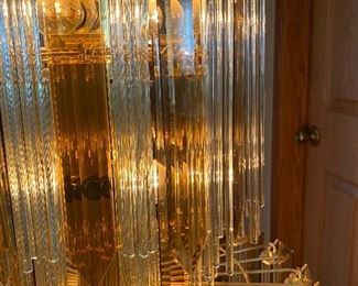 close up of the prisms crystal and brass 