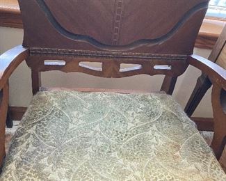 Retro Vintage Side Chair , Carved sheaf of wheat 