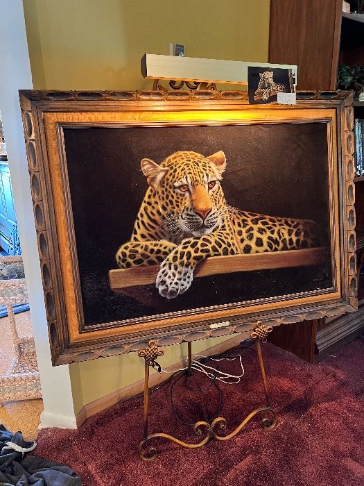 Jaguar Prince by W. Shin 32"  44" oil on velvet original