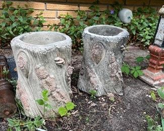 Yard Cement Trunk Planters