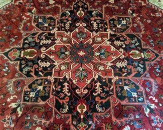 Center medallion of the Persian Heriz rug.