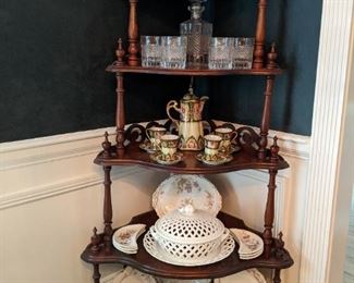 1930's mahogany etagere, with all of Meemaw's treasures lovingly displayed. 