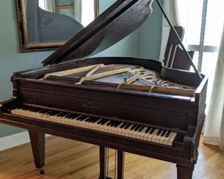 Antique baby grand piano, by the Weaver Piano Co., Weaver, PA, purchased in 1916, for the "Helm House" in Morristown, TN.