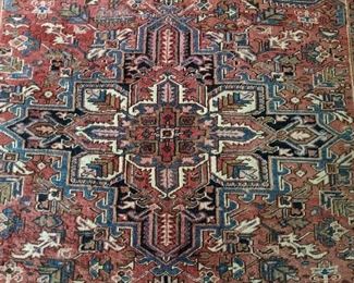 Center medallion of the luscious Persian Heriz.