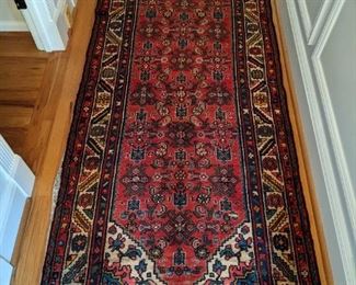 Vintage hand-woven Persian Hamadan runner, measures 3' 5" x  9' 10".