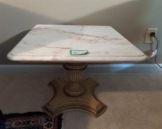 Sick MCM Belgian Florentine side table, w/marble top, by U. Cordiez!