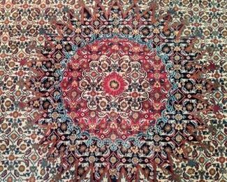 Center medallion of the Persian Bidjar rug.