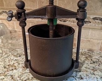 The must-have kitchen accessory of the summer!       Your very own, countertop 4-qt. cast-iron wine press, when Two-Buck Chuck just doesn't work for you anymore. 