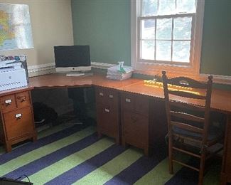 Pottery Barn Corner Desk $125 and Standard Desk $125 Chair $30