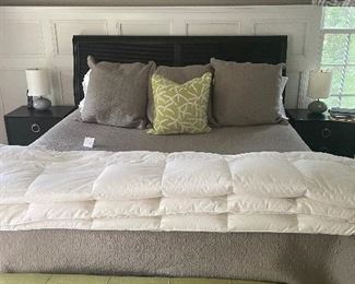 King Size Mechanical Bed with Frame, Mattresses and all Bedding $1800