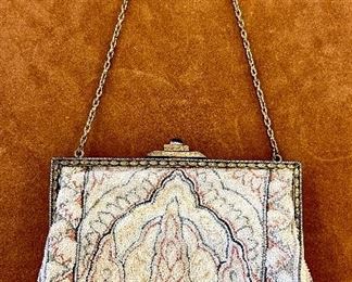Item 67:  Beaded Antique Evening Bag - 5" x 12": $45
