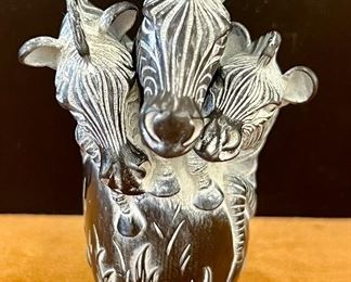 Item 76:  Adam Binder Carving "Zebra's Crossing", Crafted in the UK (175/500) - 4":  $75
