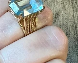 Item 47:  Fun Gold Filled Ring with Blue Stone: $45