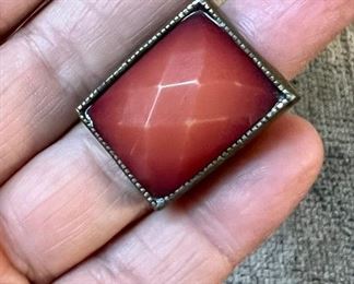 Item 62:  Antique Faceted Carnelian Ring (very small size):  $125