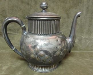 victorian silver plate coffee pot