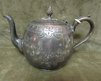 victorian silver plate teapot