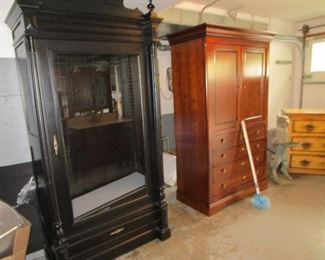 Antique black painted ebony cabinet