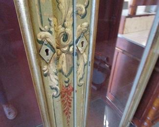 Painted curio with glass shelving