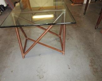 McGuire vintage desk with glass top