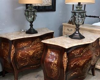 Marble top Bombay chests Orlando