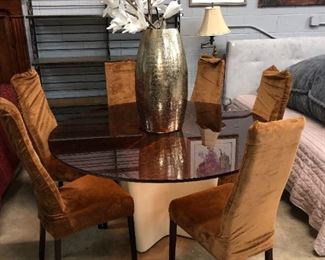 Glass top dining room table with six chairs.   For Sale Orlando