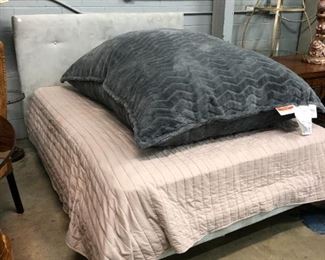 Queen size upholstered bed with large body pillow.   Orlando for sale