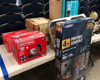 Scaffolding, craftsman saws.  For Sale Orlando Auction