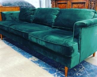 Green Crushed Velvet Mid Century Sofa. Orlando florida