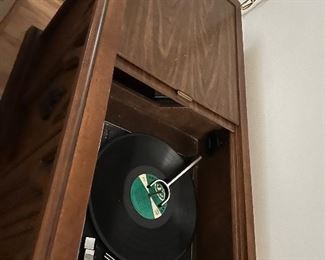 Record player on one side.  