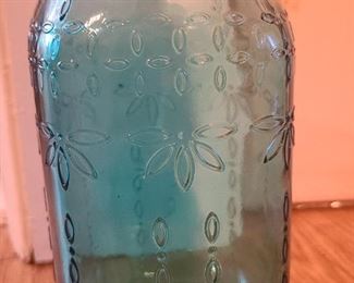 Vintage Syndicate Green Raised Glass Jar