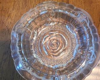 Vintage Heavy Glass, Rose Pattern