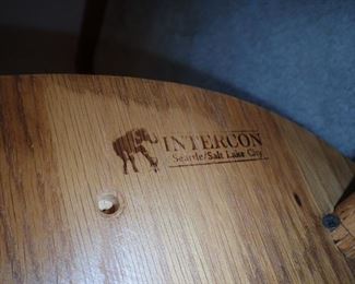 INTERCON SOLID OAK TABLE AND CHAIRS & SERVER