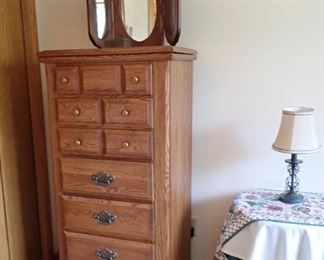 HI BOY DRESSER WITH MIRROR