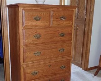 OAK HI BOY DRESSER